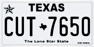 TX license plate CUT7650