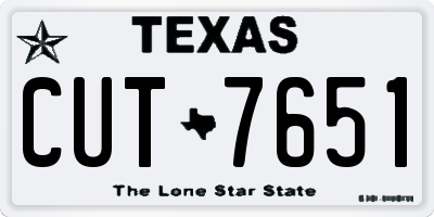 TX license plate CUT7651