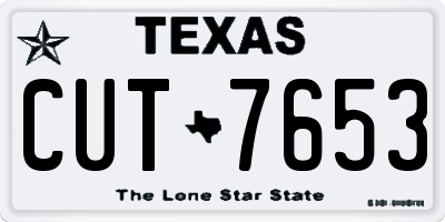 TX license plate CUT7653
