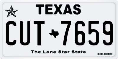 TX license plate CUT7659