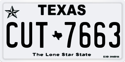 TX license plate CUT7663