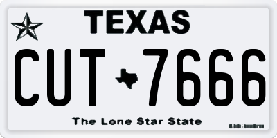 TX license plate CUT7666