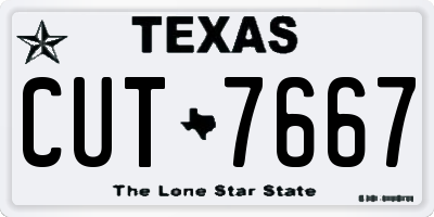 TX license plate CUT7667