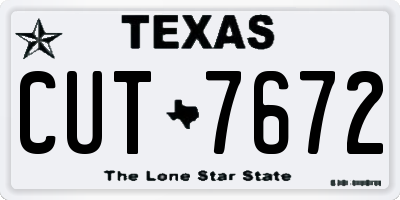 TX license plate CUT7672