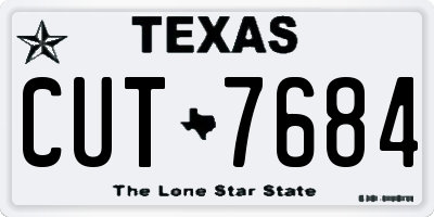 TX license plate CUT7684