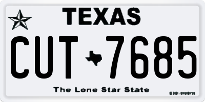 TX license plate CUT7685