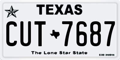 TX license plate CUT7687