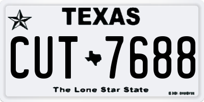 TX license plate CUT7688