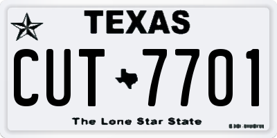 TX license plate CUT7701