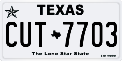 TX license plate CUT7703