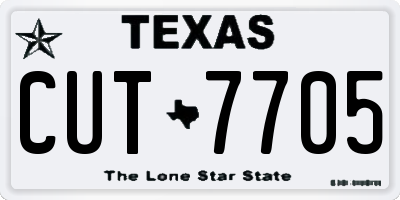 TX license plate CUT7705
