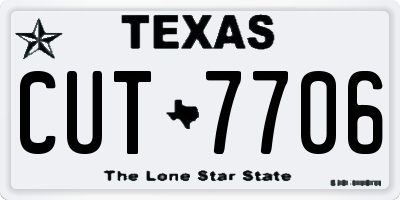 TX license plate CUT7706