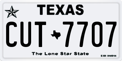 TX license plate CUT7707