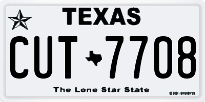 TX license plate CUT7708