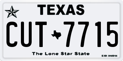 TX license plate CUT7715