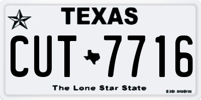 TX license plate CUT7716
