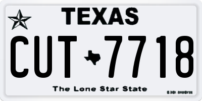 TX license plate CUT7718