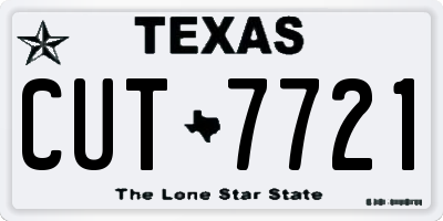 TX license plate CUT7721