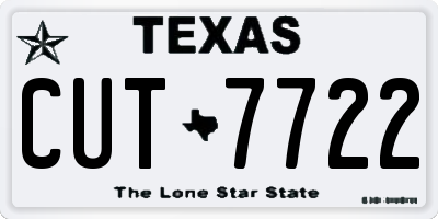 TX license plate CUT7722