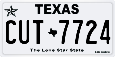 TX license plate CUT7724