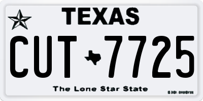 TX license plate CUT7725