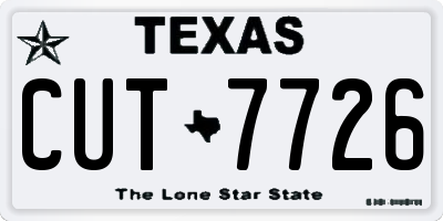 TX license plate CUT7726