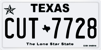 TX license plate CUT7728
