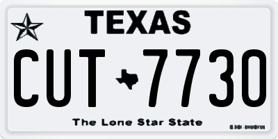 TX license plate CUT7730