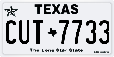 TX license plate CUT7733