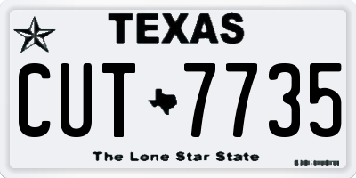 TX license plate CUT7735