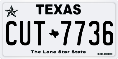 TX license plate CUT7736