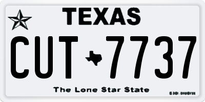 TX license plate CUT7737