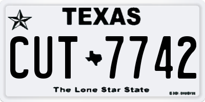 TX license plate CUT7742