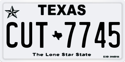 TX license plate CUT7745