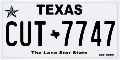 TX license plate CUT7747
