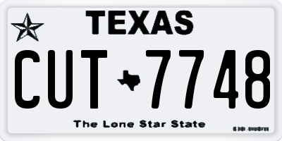 TX license plate CUT7748