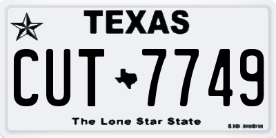 TX license plate CUT7749