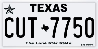 TX license plate CUT7750