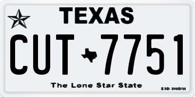 TX license plate CUT7751