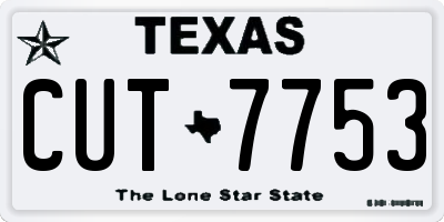 TX license plate CUT7753