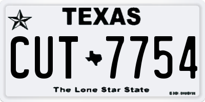TX license plate CUT7754