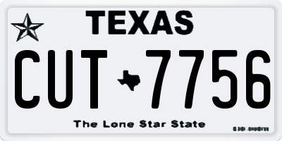 TX license plate CUT7756