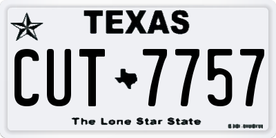 TX license plate CUT7757