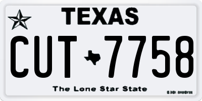 TX license plate CUT7758