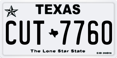 TX license plate CUT7760