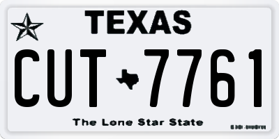 TX license plate CUT7761
