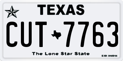 TX license plate CUT7763