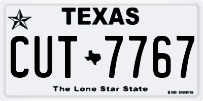 TX license plate CUT7767