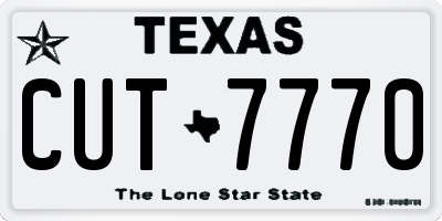 TX license plate CUT7770