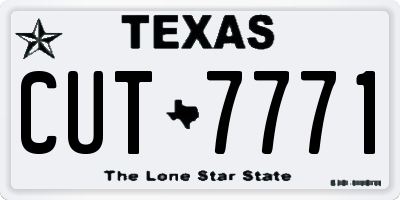TX license plate CUT7771